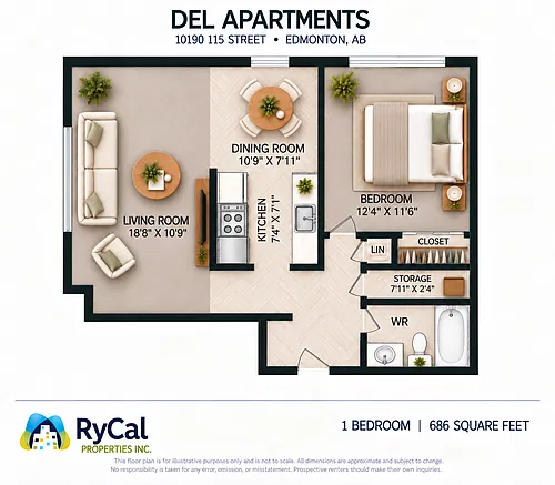 Floor plan 1 Bedroom
