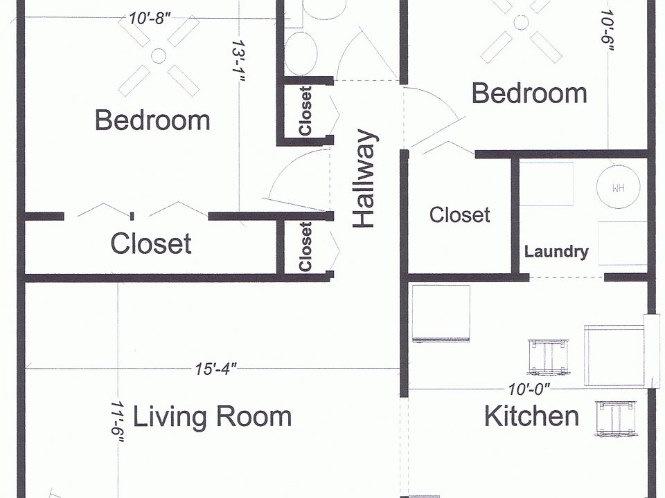 Floor Plan, note large closets   washer & dryer