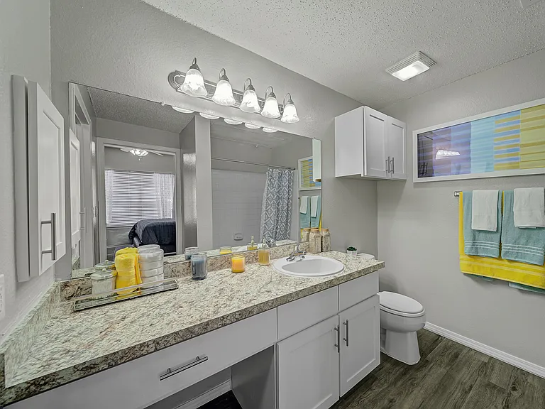 Pamper yourself in our beautifully designed apartment bathroom