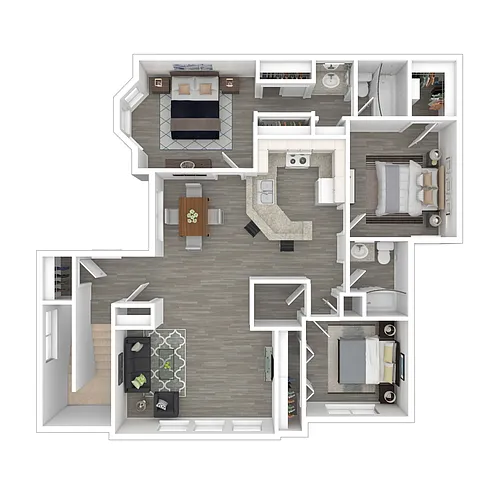 Floor plan 3 Bed 2 Bath (A)