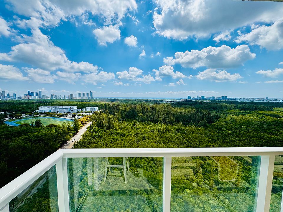 View over looking the Sunny Isles skyline, The Preserve, and FIU