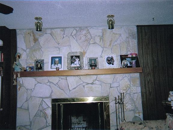 Wood burning fireplace