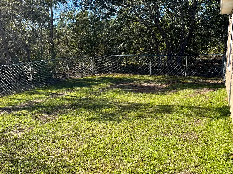 Fenced backyard