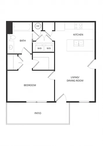 Floor plan One Bedroom x One Bathroom