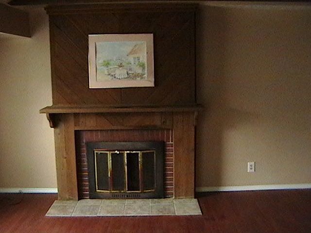 fireplace in living area
