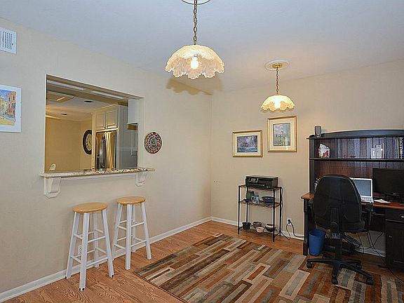 Dining room has pass through to kitchen. Saves steps.