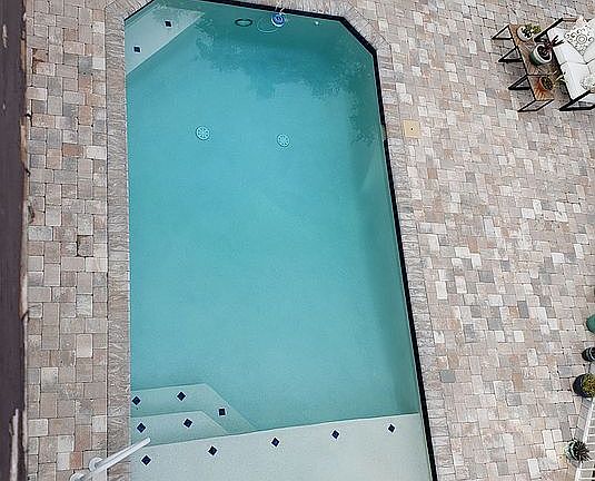 Pool viewed from upper deck