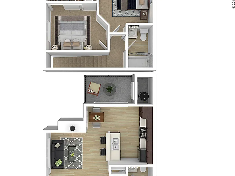 B3.2 Plan B Two Bedroom Two Bath 987 sq ft 3D Furnished B3.2 Plan B Two Bedroom Two Bath 987 sq ft 3D Furnished