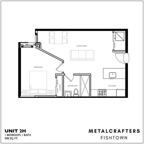 Floor plan H - 1 bed