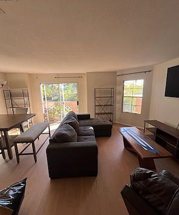 Living space, with brand new floors