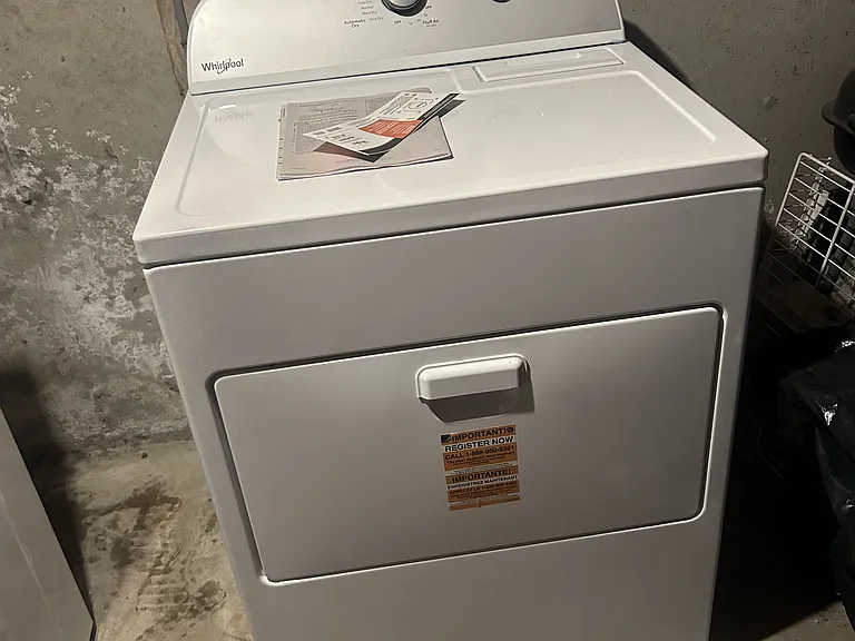 New washer and dryer are in the basement
