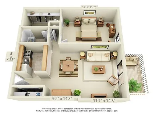 Floor plan 1 Bedroom