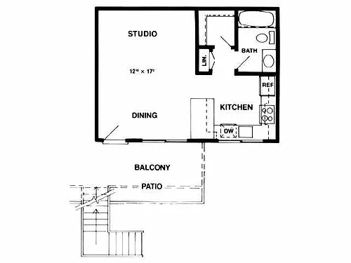 Floor plan Studio- Sycamore