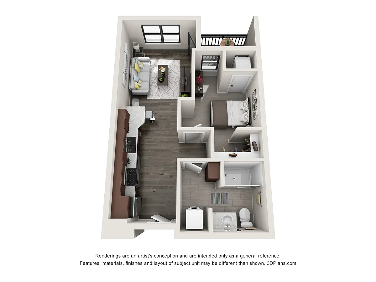 Floor plan Amethyst 1 Bed, 1 Bath