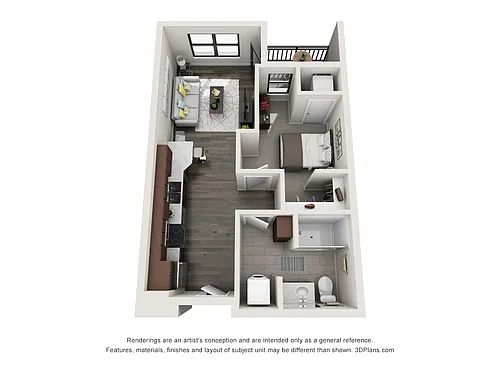 Floor plan Amethyst 1 Bed, 1 Bath