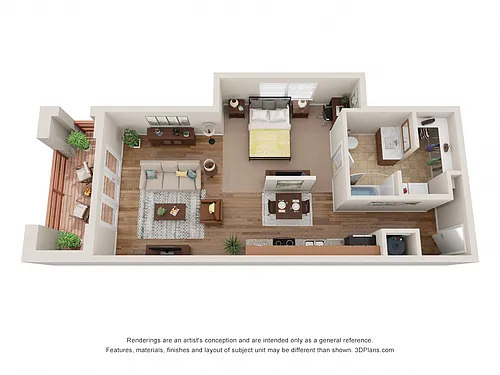 Floor plan S3 Studio / One Bath