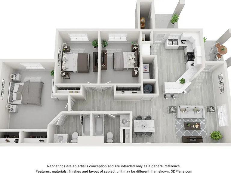 A photo of our 3x2 floor plan, The Zinc.