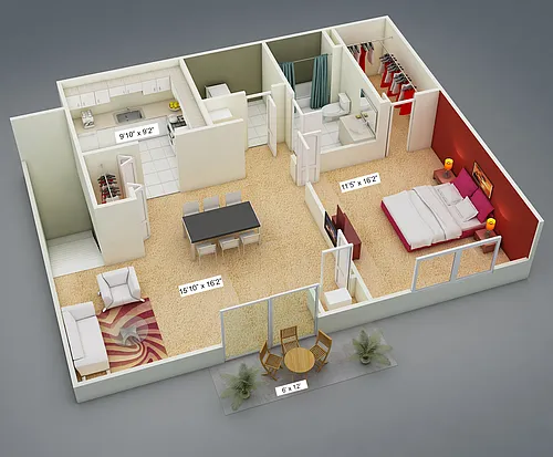 Floor plan One Bedroom