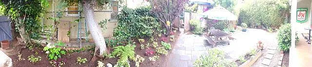 Panorama of front courtyard