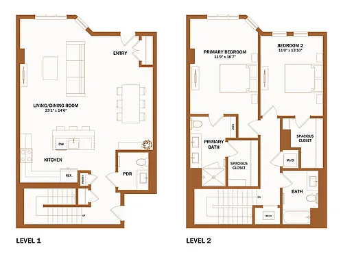 Floor plan F1.3 - 2 Bed | 2 Bath