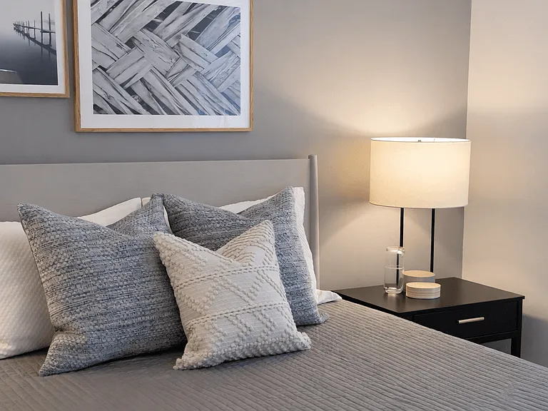 Model Home Guest Bedroom - Rexhame Rock Accent Wall