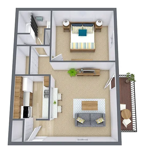 Floor plan One Bedroom 11C