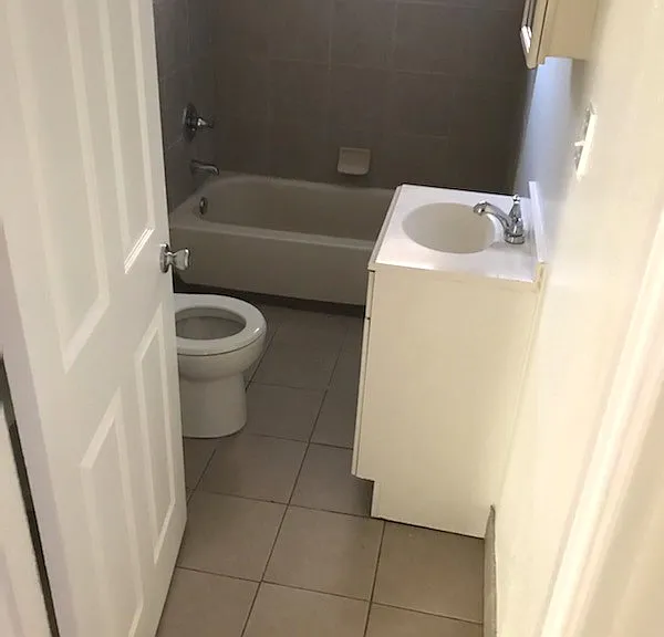 Bathroom with full tub