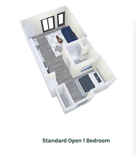 Floor plan Standard Open 1 Bedroom