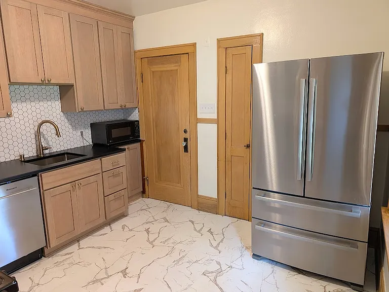 Stainless steel Bosch refrigerator with double freezer