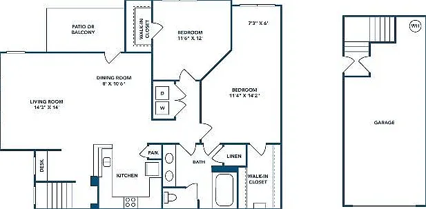 2 Bedroom | 1 Bath | 1177 SF | Attached Garage 2 Bedroom | 1 Bath | 1177 SF | Attached Garage