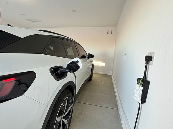 EV charging station in garage