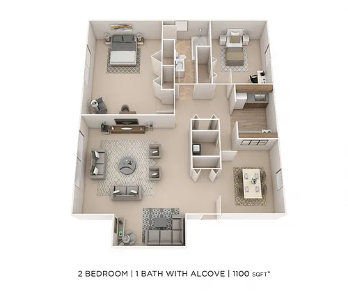 Floor plan Two Bedroom- 1100 sqft