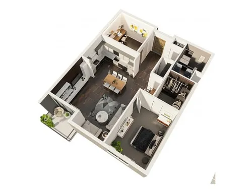 Floor plan 1 Bedroom, 1 Bathroom with...(U1x1 DB)