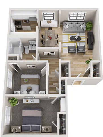 Floor plan 2 Bedroom Apartment Small