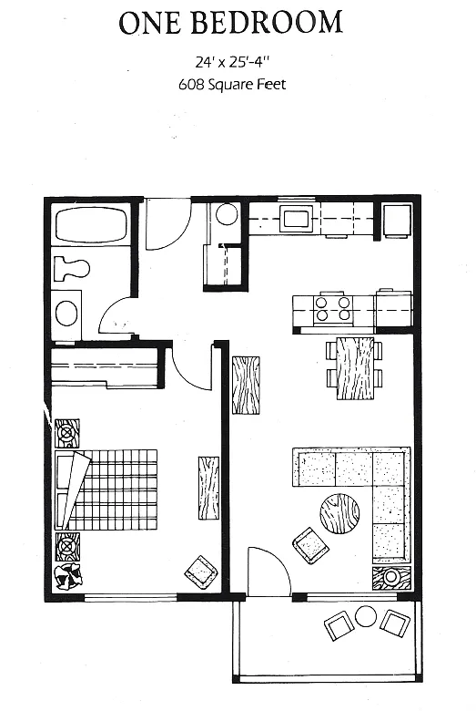 Floor plan 1 Bed 1 Bath