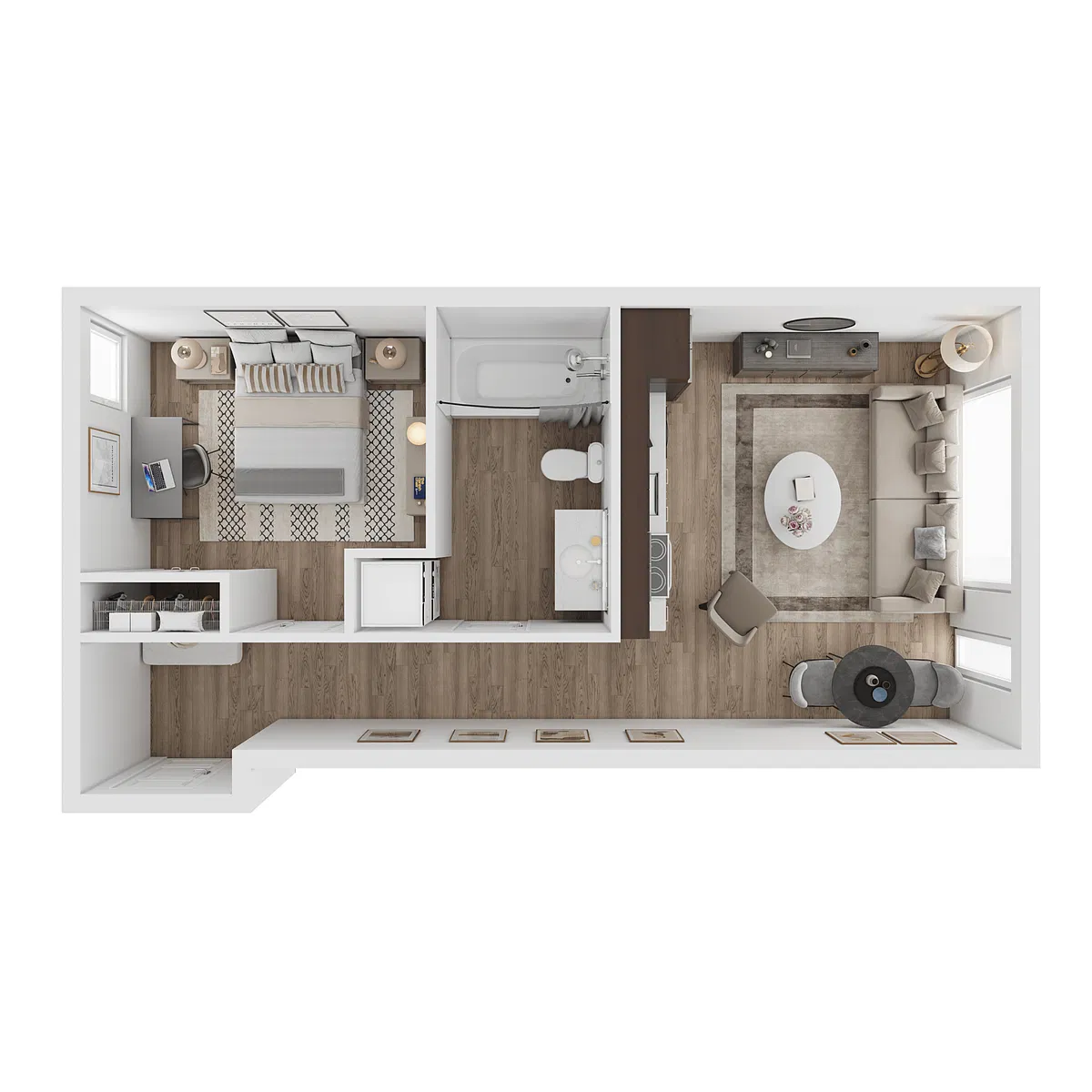 Floor plan 1X1 D