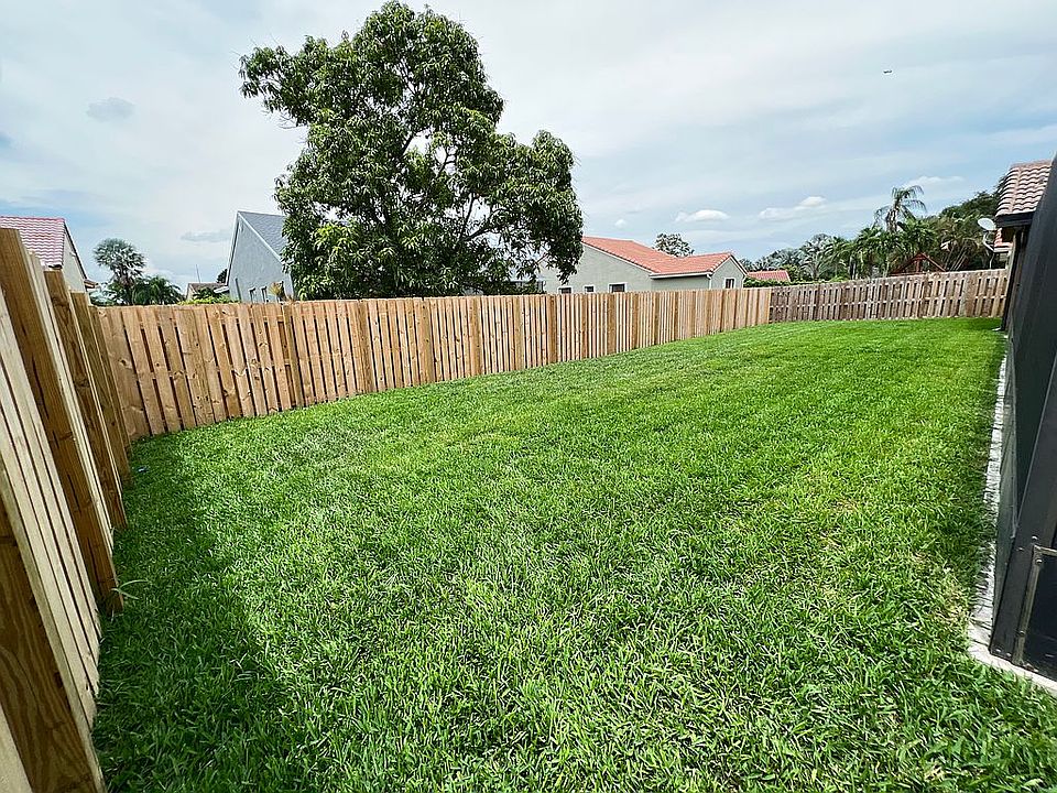 New backyard with new fence