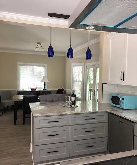 View of dining room from the kitchen.