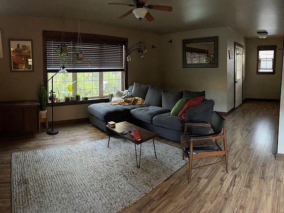 Living room and door.