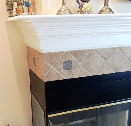 Fireplace Mantle with Custom Tile