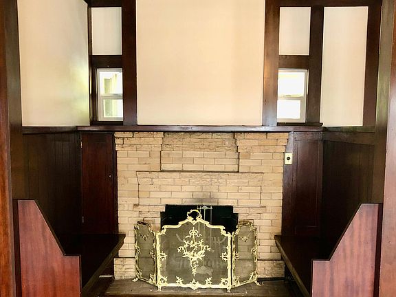 One of two fireplaces