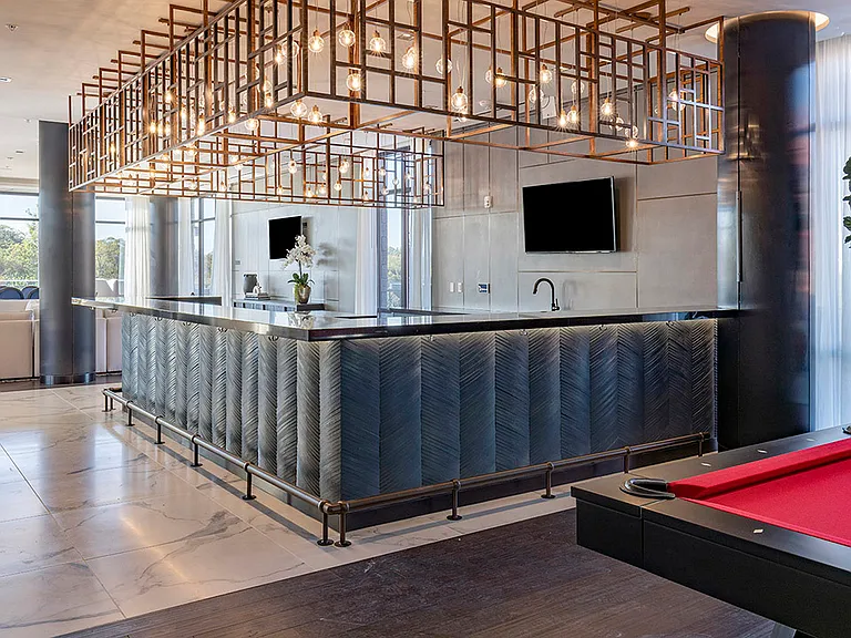 Apartment community penthouse lounge at Griffis Edgemoor in Bethesda, Maryland.