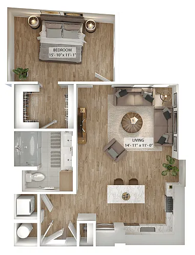 Floor plan 1 Bed/1 Bath-A8