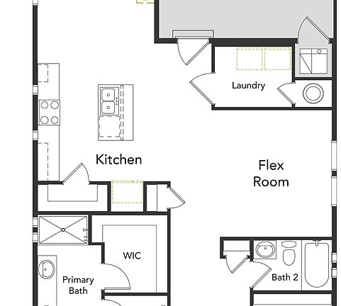 A layout of the Larkspur floorplan