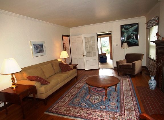 Living room with den view