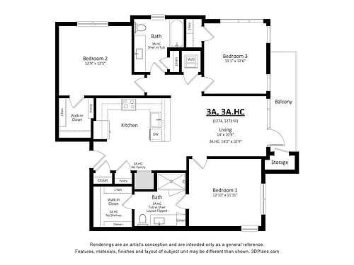 Floor plan 3A.HC