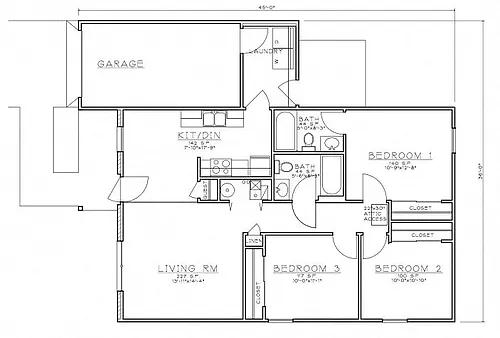 Floor plan 3 Bedroom house