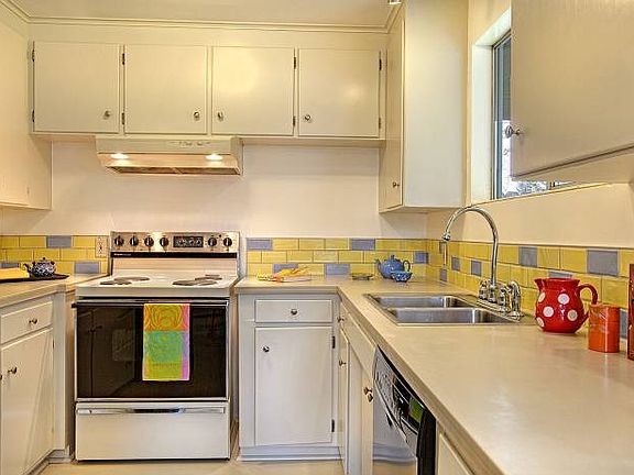 Light-filled tile kitchen