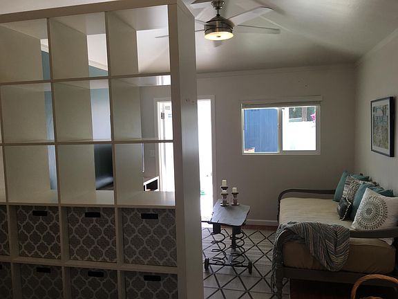Looking from sleeping area to living room