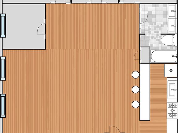 Spacious first-floor 4 bed, 1 bath apartment featuring a large, open floorplan and plenty of natural light from oversized windows. The modern kitchen includes a built-in breakfast bar, perfect for casual dining or entertaining. Enjoy added convenience wi